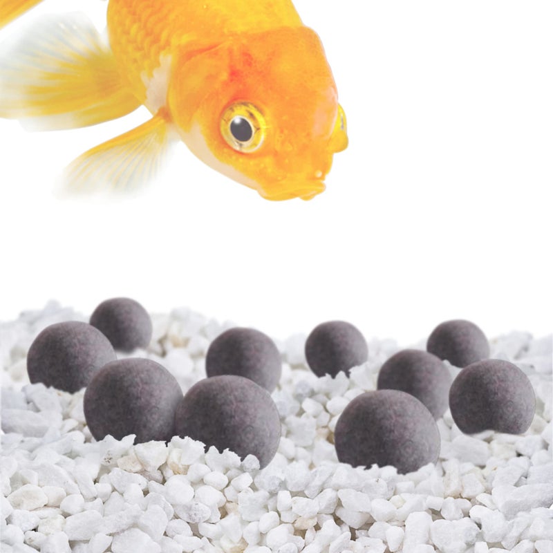 SunGrow Tropical Fish Water Conditioner Balls, Gray Stones for Freshwater Tank and Community Aquarium, Calcium-Enriched for Active Fish, 10 Balls per Pack - Image 1